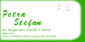 petra stefan business card